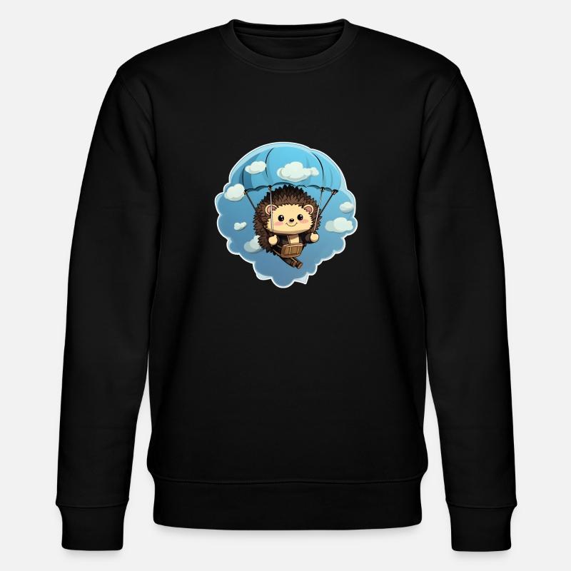 Igel Fallsschirmsprung - Stanley/Stella Unisex Bio-Sweatshirt CHANGER  - Schwarz