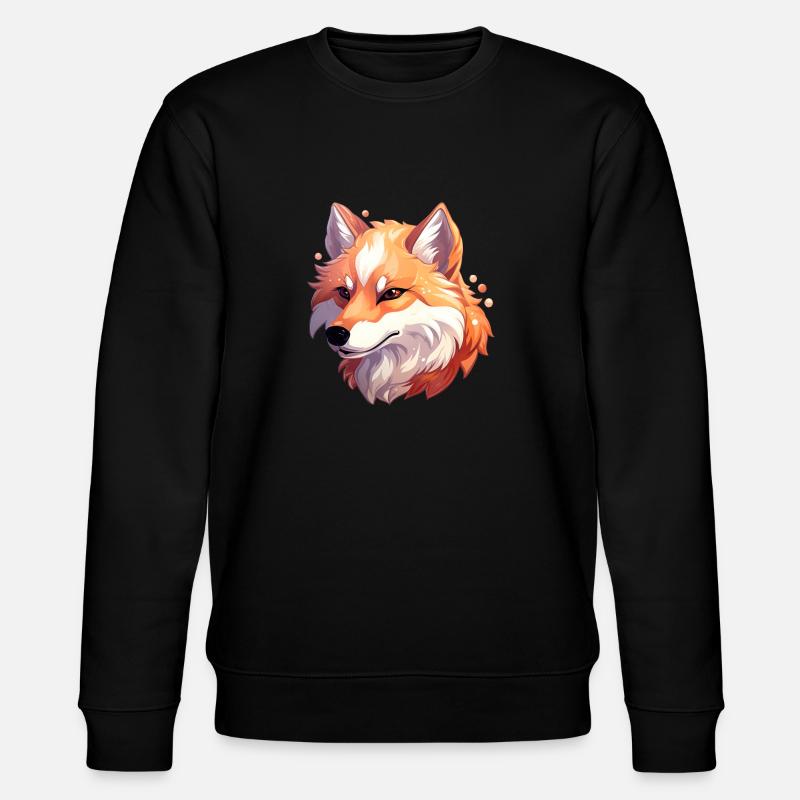 Wolf Kawaii - Stanley/Stella Unisex Bio-Sweatshirt CHANGER  - Schwarz