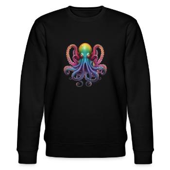 Out Of The Blue Cthulhu Thoughtful Octopus design - Stanley/Stella CHANGER Unisex Organic Sweatshirt - black - Front - Nik (191cm) & Marisol (170cm)