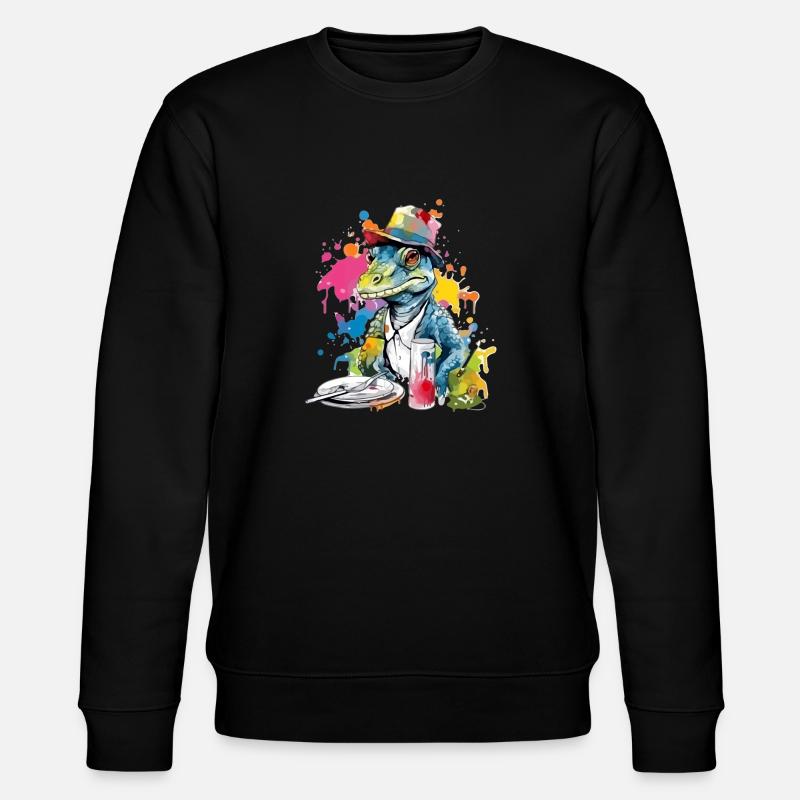 Liko the crocodile painter - Stanley/Stella CHANGER Unisex Organic Sweatshirt - black
