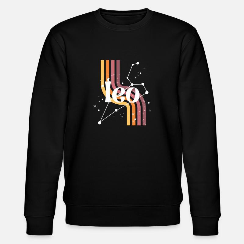 Löwe-Retro-Horoskop - Stanley/Stella Unisex Bio-Sweatshirt CHANGER  - Schwarz
