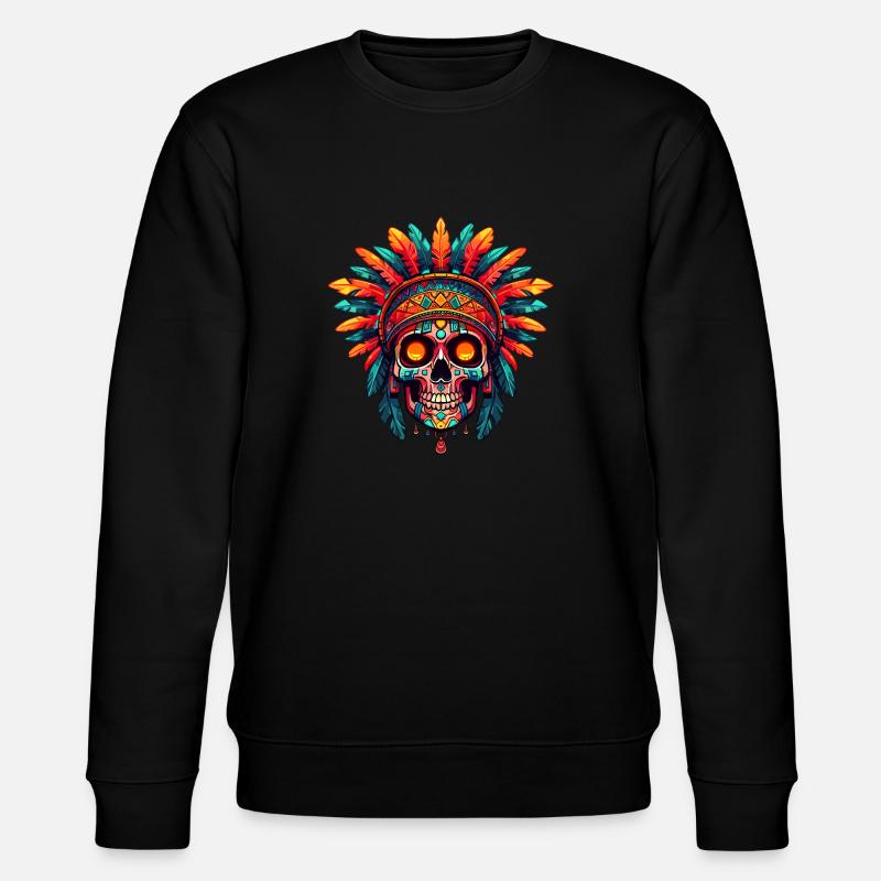 Aztekenschädel 002 - Stanley/Stella Unisex Bio-Sweatshirt CHANGER  - Schwarz