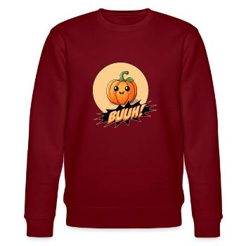 Halloween Cute Little Pumpkin - Stanley/Stella Unisex Bio-Sweatshirt CHANGER  - Burgunderrot - Vorne - Nik (191cm) & Marisol (170cm)