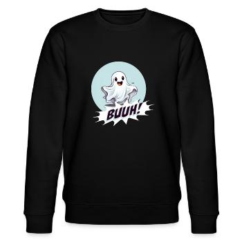 Halloween Cute Little Ghost - Stanley/Stella Unisex Bio-Sweatshirt CHANGER  - Schwarz - Vorne - Nik (191cm) & Marisol (170cm)