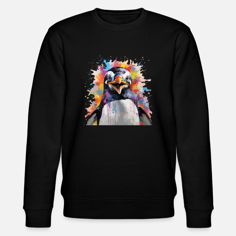 der bunte Pinguin - Stanley/Stella Unisex Bio-Sweatshirt CHANGER  - Schwarz