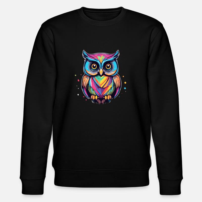 Bunte Eule - Stanley/Stella Unisex Bio-Sweatshirt CHANGER  - Schwarz