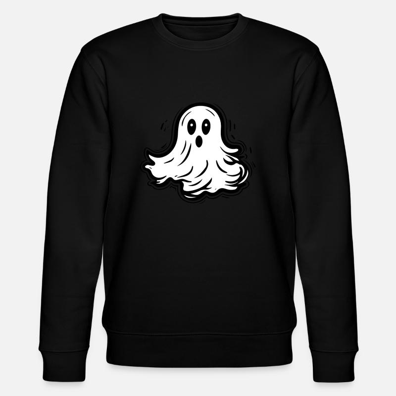 Spooky Cute Kawaii Ghost Design - Stanley/Stella CHANGER Unisex Organic Sweatshirt - black