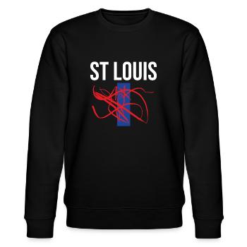 St Louis Basel Souvenir Saint Louis T-Shirt - Stanley/Stella Unisex Bio-Sweatshirt CHANGER  - Schwarz - Vorne - Nik (191cm) & Marisol (170cm)