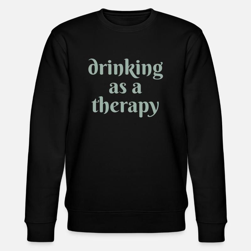 drinking as a therapy - Stanley/Stella CHANGER Unisex Organic Sweatshirt - black