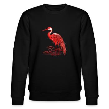 Traditioneller japanischer Kranich - Stanley/Stella Unisex Bio-Sweatshirt CHANGER  - Schwarz - Vorne - Nik (191cm) & Marisol (170cm)