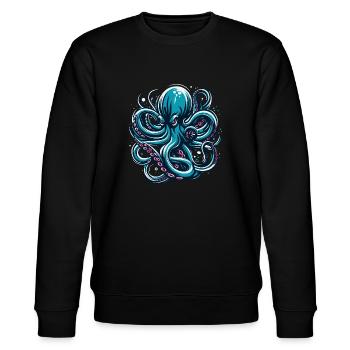 Verrückter Oktopus - Stanley/Stella Unisex Bio-Sweatshirt CHANGER  - Schwarz - Vorne - Nik (191cm) & Marisol (170cm)