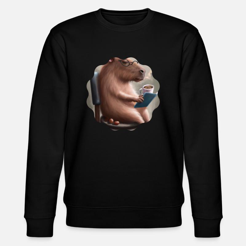 Capybara Kaffeepause - Stanley/Stella Unisex Bio-Sweatshirt CHANGER  - Schwarz
