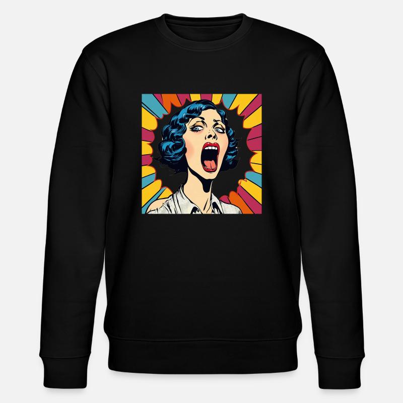 Sie schreit, ich schreie - Stanley/Stella Unisex Bio-Sweatshirt CHANGER  - Schwarz