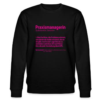 Praxismangerin zum Abschied für Kollegin - Stanley/Stella Unisex Bio-Sweatshirt CHANGER  - Schwarz - Vorne - Nik (191cm) & Marisol (170cm)