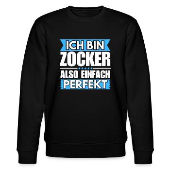 Einfach ein Perfekter Zocker - Stanley/Stella Unisex Bio-Sweatshirt CHANGER  - Schwarz - Vorne - Nik (191cm) & Marisol (170cm)