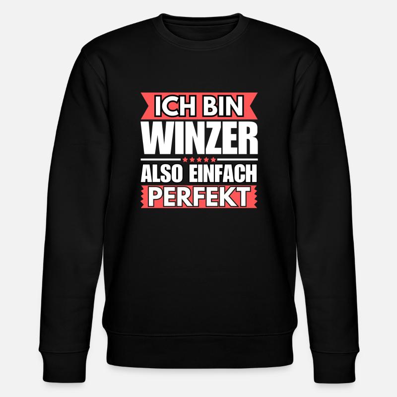 Einfach ein Perfekter Winzer - Stanley/Stella Unisex Bio-Sweatshirt CHANGER  - Schwarz
