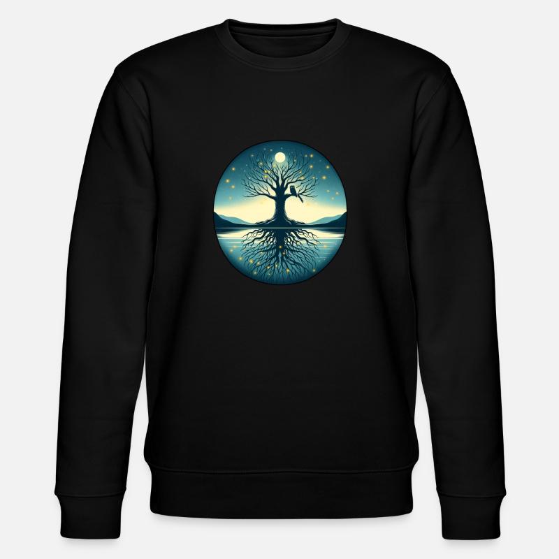 Arbre au clair de lune - Sweat bio CHANGER Stanley/Stella Unisexe - noir
