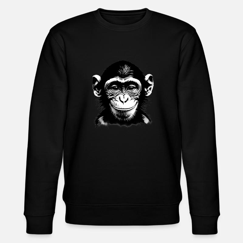 Visage de singe souriant - Sweat bio CHANGER Stanley/Stella Unisexe - noir
