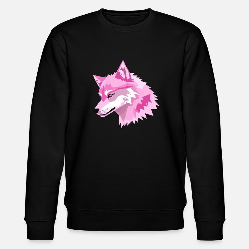 Rosa Wolfskopf - Stanley/Stella Unisex Bio-Sweatshirt CHANGER  - Schwarz