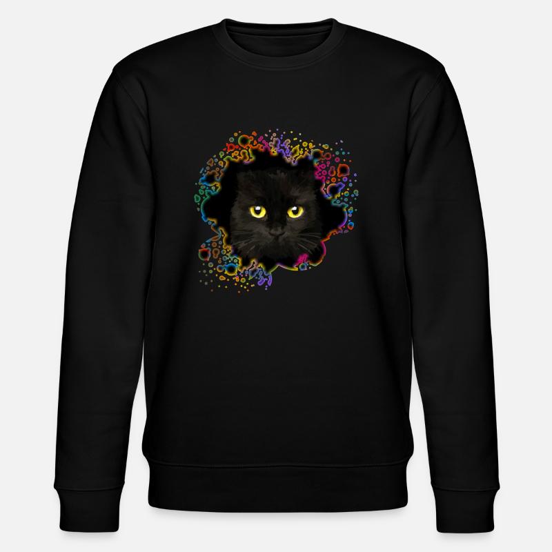 Katze - Stanley/Stella Unisex Bio-Sweatshirt CHANGER  - Schwarz