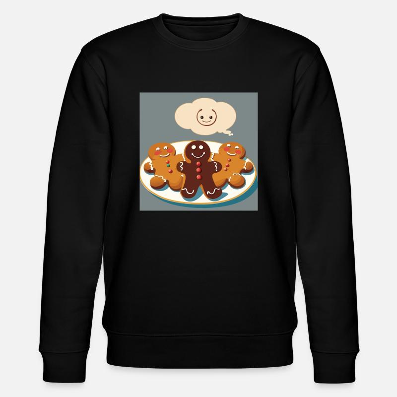 Lebkuchen / Lebkuchenmann / Weihnachten - Stanley/Stella Unisex Bio-Sweatshirt CHANGER  - Schwarz