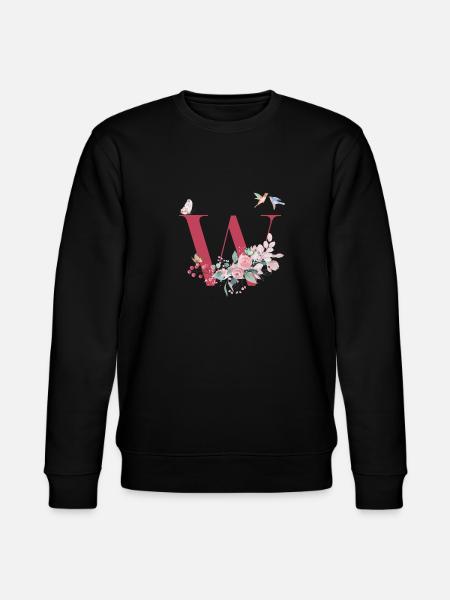 Buchstabe mit Blumen - Geschenkidee - Stanley/Stella Unisex Bio-Sweatshirt CHANGER  - Schwarz
