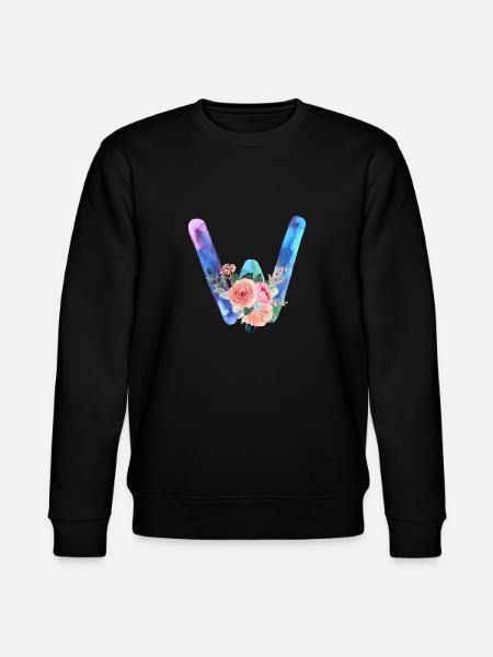 Buchstabe w Aquarell - Stanley/Stella Unisex Bio-Sweatshirt CHANGER  - Schwarz