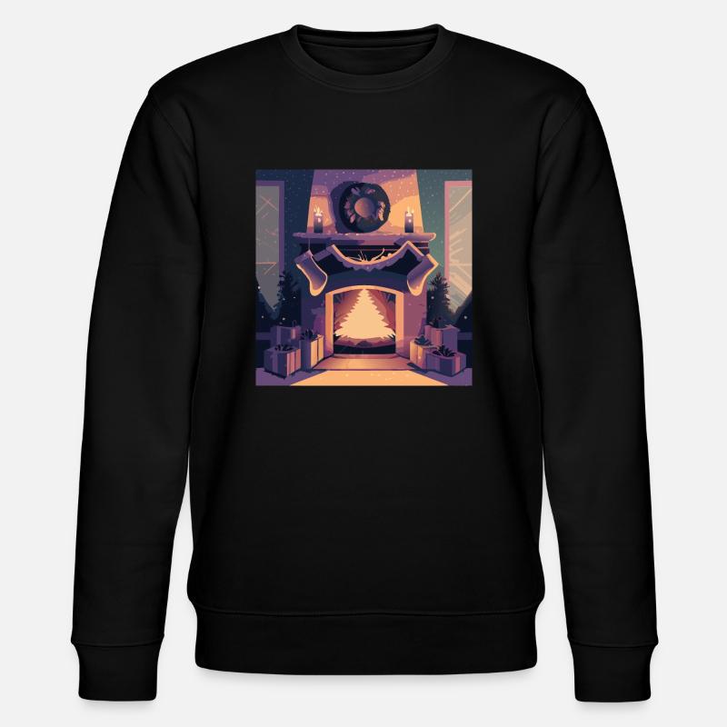 Weihnachtlicher Kamin - Stanley/Stella Unisex Bio-Sweatshirt CHANGER  - Schwarz