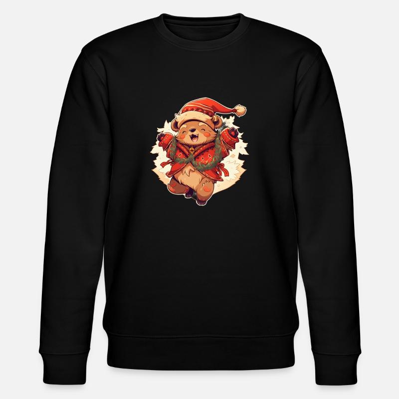 christmas teddy 4 - Stanley/Stella Unisex Bio-Sweatshirt CHANGER  - Schwarz