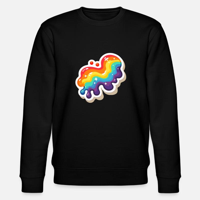 Regenbogen-Pouring-Farbe - Stanley/Stella Unisex Bio-Sweatshirt CHANGER  - Schwarz