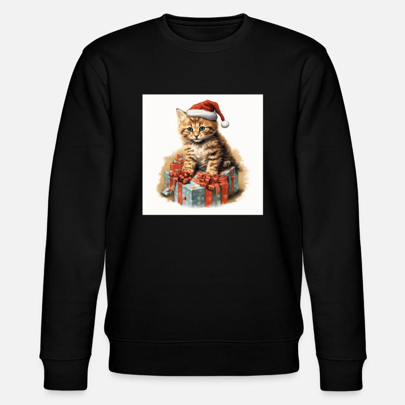 christmas kitten 3 - Stanley/Stella Unisex Bio-Sweatshirt CHANGER - Schwarz