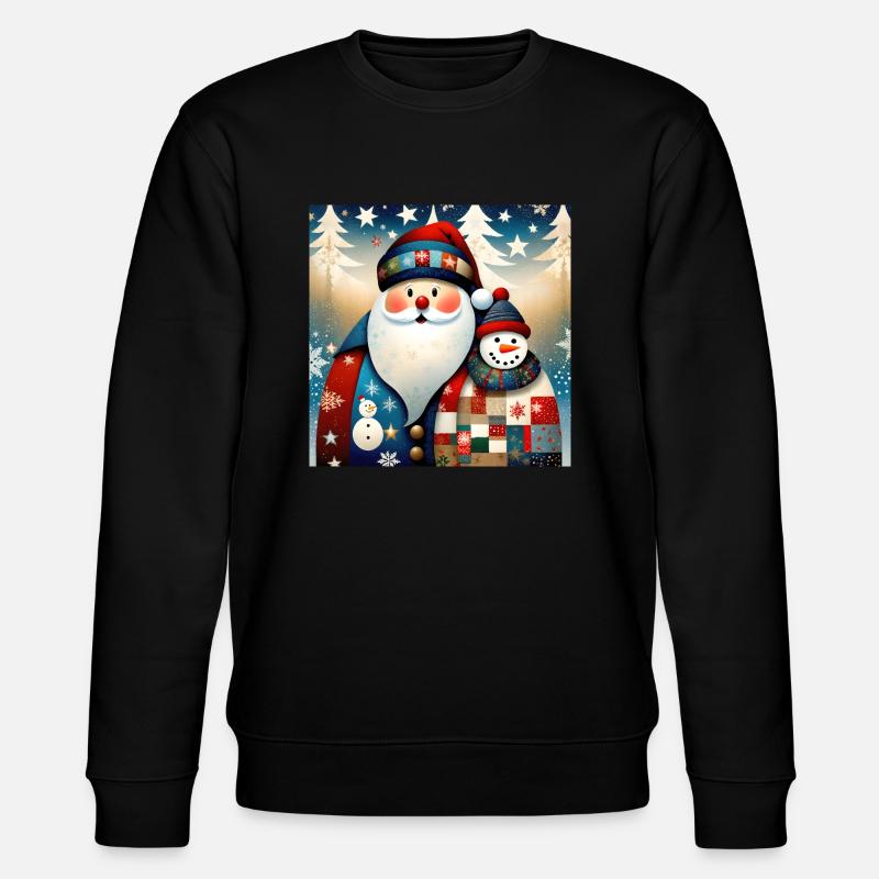 Frohe Weihnachten #16 - Stanley/Stella Unisex Bio-Sweatshirt CHANGER  - Schwarz