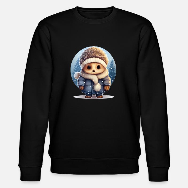 Igel im Schnee - Stanley/Stella Unisex Bio-Sweatshirt CHANGER  - Schwarz