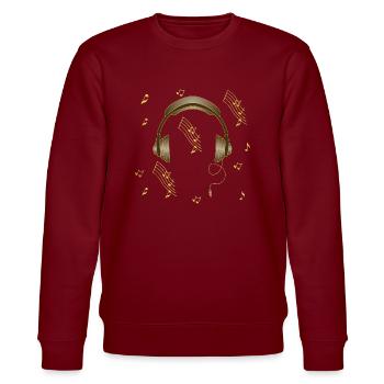 Earphone - Stanley/Stella CHANGER Unisex Organic Sweatshirt - burgundy - Front - Nik (191cm) & Marisol (170cm)