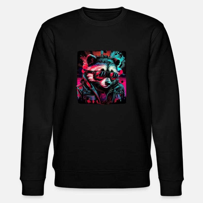 Cyber-Waschbär - Stanley/Stella Unisex Bio-Sweatshirt CHANGER  - Schwarz