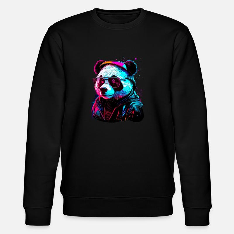 Panda hipster - Sweat bio CHANGER Stanley/Stella Unisexe - noir