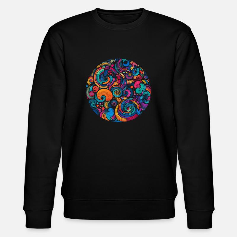 Psychedelischer Wirbel - Stanley/Stella Unisex Bio-Sweatshirt CHANGER  - Schwarz