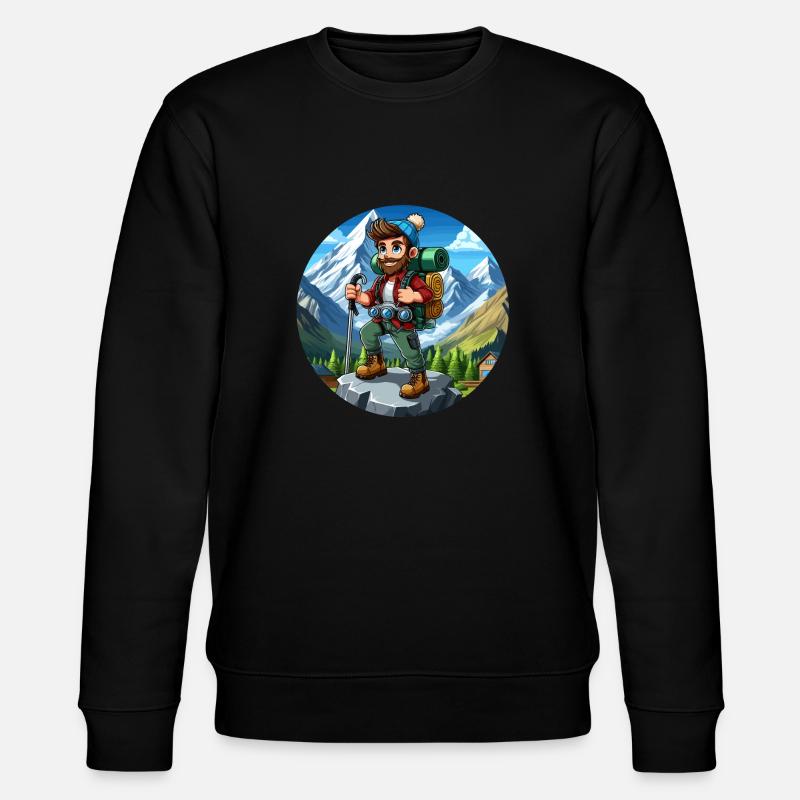 Wanderer in den Alpen - Stanley/Stella Unisex Bio-Sweatshirt CHANGER - Schwarz
