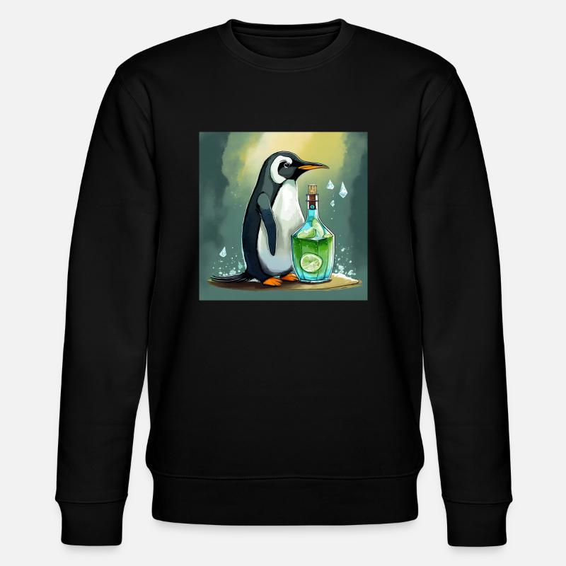 pingouin avec une bouteille de - Sweat bio CHANGER Stanley/Stella Unisexe - noir