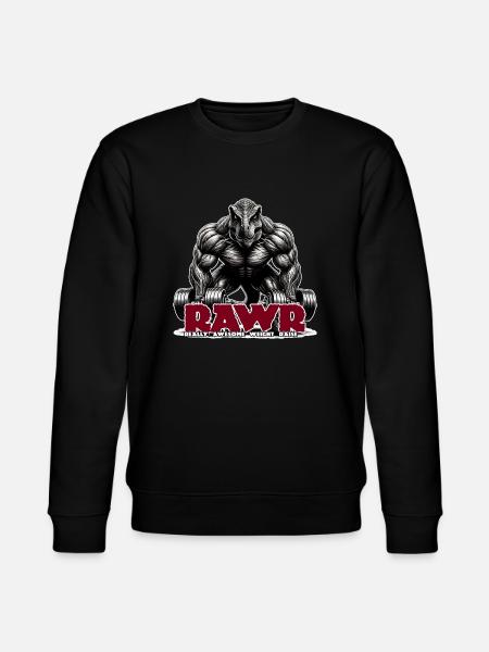 T-Rex Dumbbell RAWR - Stanley/Stella CHANGER Unisex Organic Sweatshirt - black