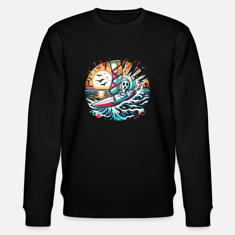 Surfer in Aktion - Stanley/Stella Unisex Bio-Sweatshirt CHANGER  - Schwarz