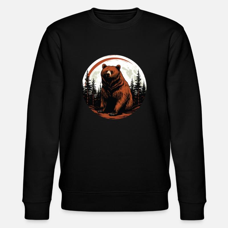 Wilder Bär - Stanley/Stella Unisex Bio-Sweatshirt CHANGER  - Schwarz