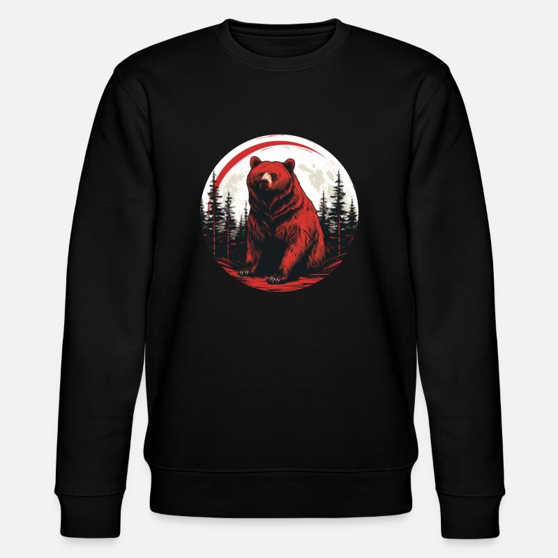 Red bear - Stanley/Stella CHANGER Unisex Organic Sweatshirt - black