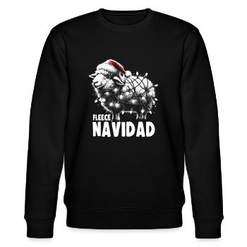 Fleece Navidad Christmas Gift Funny Sayings - Stanley/Stella CHANGER Unisex Organic Sweatshirt - black - Front - Nik (191cm) & Marisol (170cm)