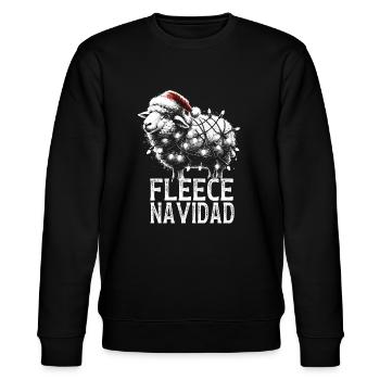 Fleece Navidad Christmas Gift Funny Sayings - Stanley/Stella CHANGER Unisex Organic Sweatshirt - black - Front - Nik (191cm) & Marisol (170cm)