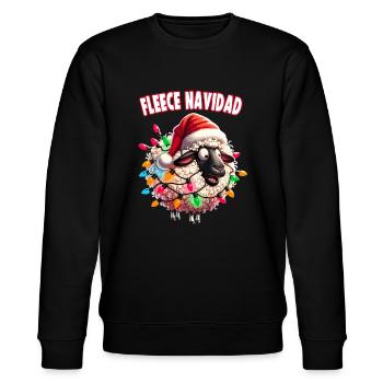 Fleece Navidad Christmas Gift Funny Sayings - Stanley/Stella CHANGER Unisex Organic Sweatshirt - black - Front - Nik (191cm) & Marisol (170cm)