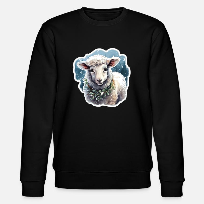 Lamb in the snow - Stanley/Stella CHANGER Unisex Organic Sweatshirt - black
