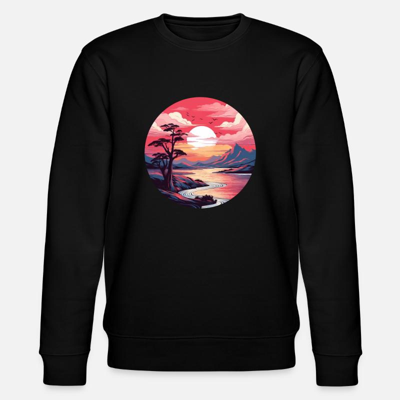 Roter Sonnenaufgang - Stanley/Stella Unisex Bio-Sweatshirt CHANGER  - Schwarz
