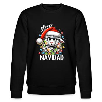 Fleece Navidad Christmas Gift Funny Sayings - Stanley/Stella CHANGER Unisex Organic Sweatshirt - black - Front - Nik (191cm) & Marisol (170cm)