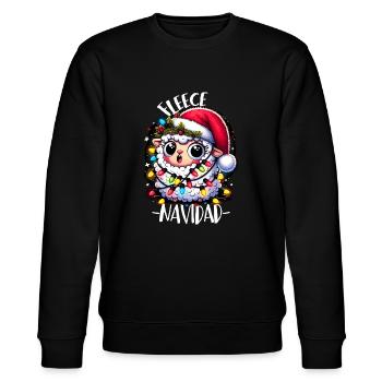 Fleece Navidad Christmas Gift Funny Sayings - Stanley/Stella CHANGER Unisex Organic Sweatshirt - black - Front - Nik (191cm) & Marisol (170cm)